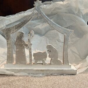 Rustic White Nativity Scene Decor